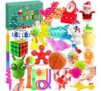 Edmirfun Calendrier De l'Avent Fidget Toys 2024, Boîte Cadeau De Noël avec 24 Fidget Toys Anti Stress, Compte à Rebours des 24 Jours De Surprise, Cadeaux Calendrier De l'Avent pour Enfant Et Adulte
