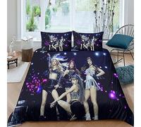 EDMKO Blackpink 3 Pièces Ensemble Housse De Couette 3D Imprimé Literie Couette Housse De Couettes Ultra Doux Microfibre Hypoallergénique Couette Sets Double（200x200cm）