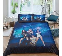 EDMKO Blackpink Parure De Lit 3D,Microfibre Housse De Couette Et Taies d'oreiller,Fermeture Éclair,3 Pièces Ensemble De Literie Housses De Couettes King（220x240cm）