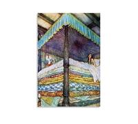 Edmund Dulac Impression murale sur toile Motif princesse et pois - 30 x 45 cm