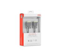 ednet 84520 Câble de connexion DVI, DVI(24+1), 2x Ferrite St/St, 2.0m, DVI-D Dual Link, UL, bl, coton , or