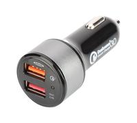 ednet Adaptateur de charge pour voiture Quick Charge 3.0 argenté / noir