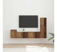EDNRSOG Lot de 4 meubles TV muraux flottants en bois - Meuble TV mural pour salon - Solution de rangement moderne avec quatre armoires de différentes tailles