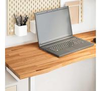 EDNRSOG Plateau de bureau en chêne massif marron clair 120 x 50 x 2,5 cm | Multifonction, facile d'entretien avec un chiffon humide, grain unique, peut être combiné avec différents supports