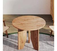 EDNRSOG Plateau de table rond en chêne traité 50 x 1,5 cm | Bois massif, peinture résistante aux rayures, pour table basse, projet de meubles à faire soi-même