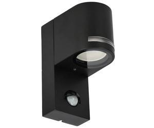 EDO Applique Murale Exterieur avec Détecteur de Mouvement SENSOR VIRA, Lampe Murale en Aluminium Noir IP54 pour Eclairage Exterieur, Douille GU10 Max. 1x35 Watt, Idéale pour Ampoules LED - EDO777376