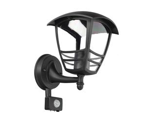 EDO Applique Murale Extérieure E27 IMMA SENSOR Noire avec Détecteur de Mouvement - Lampe Murale Moderne - Éclairage de Jardin IP44 - Lanterne Élégante pour Jardin, Terrasse, Façade