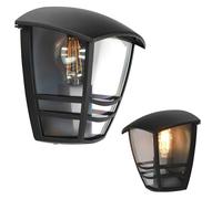 EDO Applique Murale Extérieure E27 IMMA W Noire - Lampe Murale Moderne - Lumière Directe - Éclairage de Jardin IP44 - Lanterne Élégante pour Jardin, Terrasse, Façade et Balcon