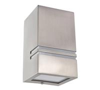 EDO Applique Murale Extérieure FLEVO Inox IP54 - Luminaire d'Extérieur Étanche en Aluminium avec Douille 1xGU10- Lampe Murale pour Jardin, Terrasse, Façade, Balcon, Garage