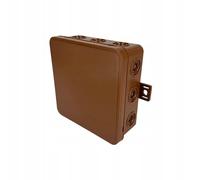 EDO Boîte de Dérivation IP54 Hermétique 100x100x41 mm Brune, 12 Entrées - Flexible et Sans Halogène - Boîte de Jonction avec Sorties et Fermeture à Clip Intérieur et Extérieur