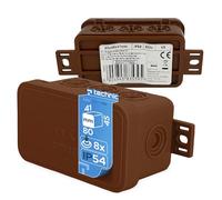 EDO Boîte de Dérivation IP54 Hermétique 80x45x41 mm Brune