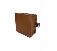 EDO Boîte de Dérivation IP54 Hermétique 85x85x41 mm Brune, 12 Entrées - Flexible et Sans Halogène - Boîte de Jonction avec Sorties et Fermeture à Clip Intérieur et Extérieur