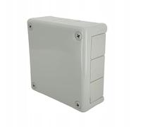 EDO Boîte de Dérivation IP55 Étanche 118x118x46 mm Grise, 12 Entrées - Sans Halogène - Boîte de Jonction avec Passe-fils en Caoutchouc et Fermeture à Vis Intérieur et Extérieur