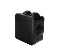 EDO Boîte de Dérivation IP55 Étanche 78x78x47 mm Noire - Résistante aux UV et sans Halogène - Boîte de Jonction avec Presse-étoupes et Couvercle à Encliqueter Intérieur et Extérieur