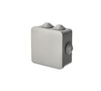 EDO Boîte de Dérivation IP55 Étanche 94x94x47 mm Grise - Résistante aux UV et sans Halogène - Boîte de Jonction avec Presse-étoupes et Couvercle à Encliqueter Intérieur et Extérieur