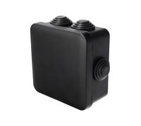 EDO Boîte de Dérivation IP55 Étanche 94x94x47 mm Noire - Résistante aux UV et sans Halogène - Boîte de Jonction avec Presse-étoupes et Couvercle à Encliqueter Intérieur et Extérieur
