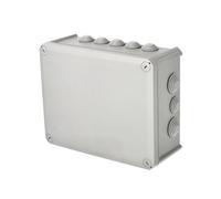 EDO Boîte de Dérivation IP66 Étanche 240x190x95 mm Grise - Résistante aux UV et sans Halogène - Boîte de Jonction avec Presse-étoupes et Couvercle à Vis Intérieur et Extérieur