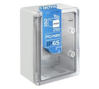 EDO Boîtier de Jonction Étanche de Distribution IP65 250x350x150 mm Gris | En Saillie Coffret Armoire Électrique en ABS avec Porte Transparente - Installations Murale pour Int./Ext.