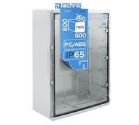 EDO Boîtier de Jonction Étanche de Distribution IP65 600x800x260 mm Gris | En Saillie Coffret Armoire Électrique en ABS avec Porte Transparente - Installations Murale pour Int./Ext.