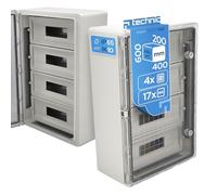 EDO Coffret de Distribution Étanche IP65 4 Rangées pour 68 Modules (4x17)