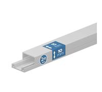 EDO Goulotte de Câble 15x10 mm Cache-Câble Blanc 2m - Goulotte PVC avec Couvercle à Clipser - Cache Câble Mural en Saillie - Goulotte Décorative TV, Bureau, Salon