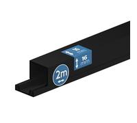 EDO Goulotte de Câble 16x16 mm Cache-Câble Anthracite Foncé 2m - Goulotte PVC avec Couvercle à Clipser - Cache Câble Mural en Saillie - Goulotte Décorative TV, Bureau, Salon
