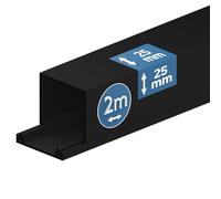 EDO Goulotte de Câble 25x25 mm Cache-Câble Noir 2m