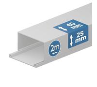 EDO Goulotte de Câble 40x25 mm Cache-Câble Blanc 2m