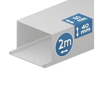 EDO Goulotte de Câble 60x40 mm Cache-Câble Blanc 2m