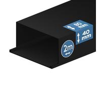 EDO Goulotte de Câble 80x40 mm Cache-Câble Noir 2m