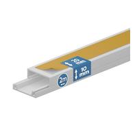 EDO Goulotte de Câble Autocollante 20x10 mm Cache-Câble Blanc 2m - Goulotte PVC avec Couvercle à Clipser - Goulotte Mural Autocollante - TV, Bureau, Salon