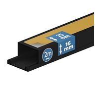 EDO Goulotte de Câble Autocollante 25x16 mm Cache-Câble Anthracite Foncé 2m - Goulotte PVC avec Couvercle à Clipser - Goulotte Mural Autocollante - TV, Bureau, Salon