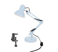 EDO Lampe de Bureau Enfant - Lampe Pince - Lampe de Chevet Bleu avec Bras Pivotant Réglable pour le Bureau et Salon de Manucure - Lampe de Lecture Rétro PIXI avec Douille E27 Sans Ampoule