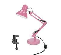 EDO Lampe de Bureau Enfant - Lampe Pince - Lampe de Chevet Rose avec Bras Pivotant Réglable pour le Bureau et Salon de Manucure - Lampe de Lecture Rétro PIXI avec Douille E27 Sans Ampoule