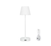EDO Lampe de Table LED Sans Fil à Intensité Variable, USB-C Rechargeable, LED NELI 2,7W 2700K, Lampe de Bureau et Chevet Blanc pour Intérieur et Extérieur, Éclairage Portable, Étanchéité IP54