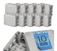 EDO Lot de 10 Boîtes de Dérivation IP44 Étanches 150x115x65 mm Grises