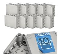 EDO Lot de 10 Boîtes de Dérivation IP44 Étanches 190x150x75 mm Grises