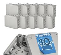 EDO Lot de 10 Boîtes de Dérivation IP44 Étanches 240x190x95 mm Grises