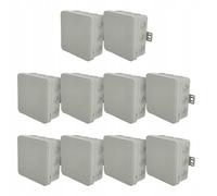 EDO Lot de 10 Boîtes de Dérivation IP54 Hermétiques 100x100x41 mm Grises, 12 Entrées - Flexibles et Sans Halogène - Boîtes de Jonction avec Sorties et Fermeture à Clip Int./Ext.