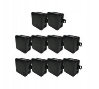 EDO Lot de 10 Boîtes de Dérivation IP54 Hermétiques 75x75x41 mm Noires, 12 Entrées - Flexibles et Sans Halogène - Boîtes de Jonction avec Sorties et Fermeture à Clip Int./Ext.