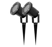 EDO Lot de 2 Spot Extérieur avec Piquet GU10 HORTUS Noir, Étanche IP65, Lampe de Jardin à Piquer, Spot de Jardin à Encastrer, Lampe Exterieur pour Plantes, Cour, Arbre, Pelouse, Chemin