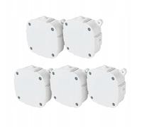 EDO Lot de 5 Boîtes de Dérivation IP44 Hermétiques 88x88x40 mm Blanches, 4 Entrées - Sans Halogène - Boîtes de Jonction avec Bornes et Fermeture à Vis Intérieur et Extérieur