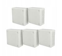 EDO Lot de 5 Boîtes de Dérivation IP55 Étanches 118x118x46 mm Blanches