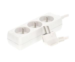 EDO, multiprise - Extension Logan Blanc 3 Plis Type E français 5m câble, multiprise 5m, multiprise 5m câble multiprise, multiprise 5m multiprise rallonge EDO777553