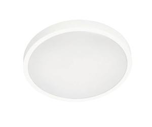 EDO, Plafonnier LED plat PERETI 18 W anneau blanc 29,5 cm, 3000 K blanc chaud, 1800 lm, plafonnier de salle de bain, IP44, EDO777610