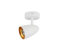 EDO Plafonnier Orientable 1 Spots OVO 1, Inclinable, Blanc, Eclairage de Plafond Moderne, Luminaire Plafonnier LED Réglable, Plafonnier Cuisine, Projecteur de Plafond IP20 GU10 EDO777236