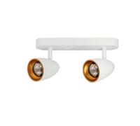EDO Plafonnier Orientable 2 Spots OVO 2, LED Réglable Inclinable Blanc, Eclairage de Plafond Moderne Pour Cuisine, Projecteur IP20 GU10 EDO777238