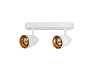 EDO Plafonnier Orientable 2 Spots OVO 2, LED Réglable Inclinable Blanc, Eclairage de Plafond Moderne Pour Cuisine, Projecteur IP20 GU10 EDO777238