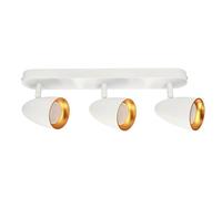 EDO Plafonnier Orientable 3 Spots OVO 3, Inclinable, Blanc, Eclairage de Plafond Moderne, Luminaire Plafonnier LED Réglable, Plafonnier Cuisine, Projecteur de Plafond IP20 GU10 EDO777240