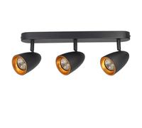 EDO Plafonnier Orientable 3 Spots OVO 3, Inclinable, Noir, Eclairage de Plafond Moderne, Luminaire Plafonnier LED Réglable, Plafonnier Cuisine, Projecteur de Plafond IP20 GU10 EDO777241